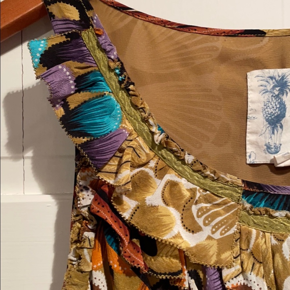 Silk Anthropologie Vibrant Dress - Picture 4 of 10
